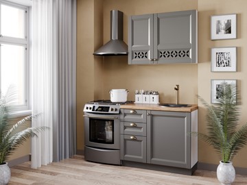 Кухонный гарнитур Амели-3 1600, Белый/Оникс серый в Тарко-Сале