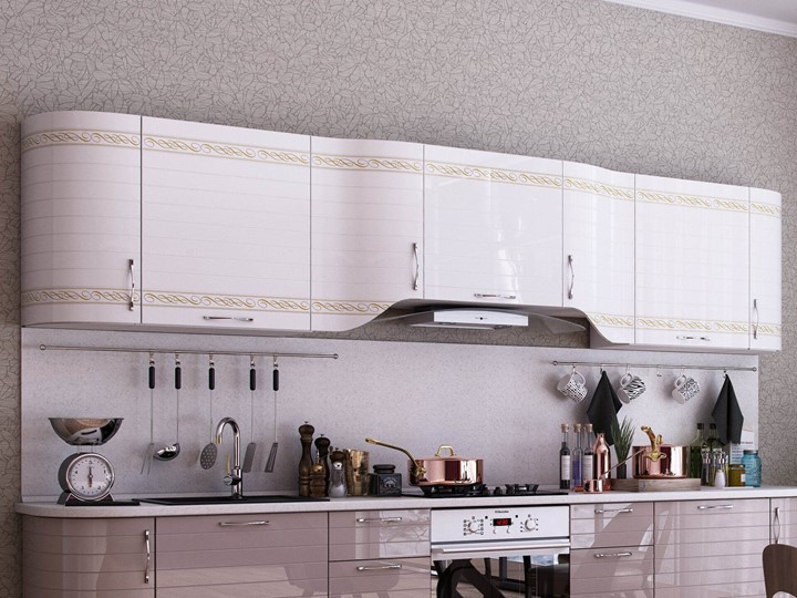 Кухонный гарнитур Анастасия цвет капучино 2 (260 см) в Салехарде - изображение 1
