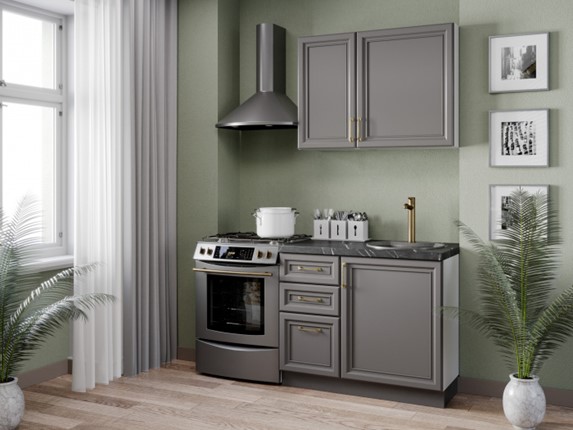 Кухонный гарнитур Джелатто 1600, Белый/Оникс серый в Салехарде - изображение