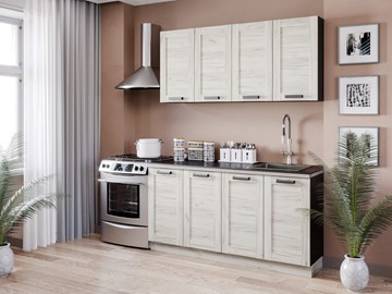 Модульная кухня Винченца 2200 (Чёрный/Дуб крафт белый) в Надыме