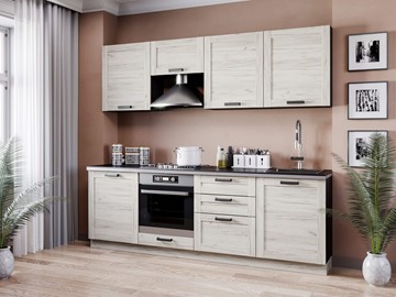 Модульный кухонный гарнитур Винченца 2400 (Чёрный/Дуб крафт белый) в Лабытнанги