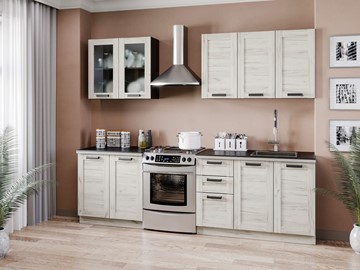 Модульный кухонный гарнитур Винченца 2600 (Чёрный/Дуб крафт белый) в Лабытнанги