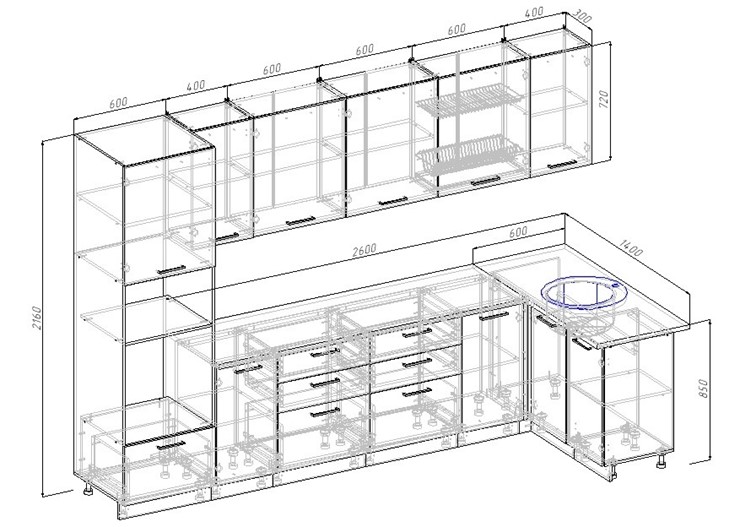 Угловая кухня Антрацит-3200х1400 в Надыме - изображение 1