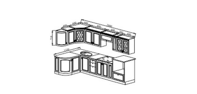 Угловой модульный гарнитур Веста 1330х2800, цвет Сандал белый в Муравленко - изображение 2