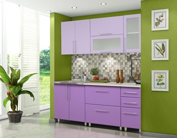 Кухонный гарнитур Мыло 224 2000х718, цвет Фиолет/Пастель фиолет в Салехарде - предосмотр