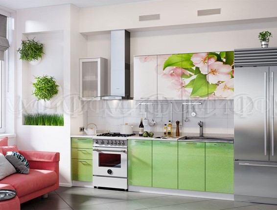 Гарнитур на кухню фотопечать Яблоневый цвет 1,6 в Надыме - изображение