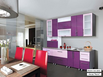 Модульный кухонный гарнитур Мыло 224 2600, цвет Фиолет/Пастель фиолет в Надыме - предосмотр
