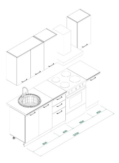 Кухонный гарнитур МК ТЕХНО Комплект №4 1,6м ПВХ Оленна в Салехарде - изображение 6