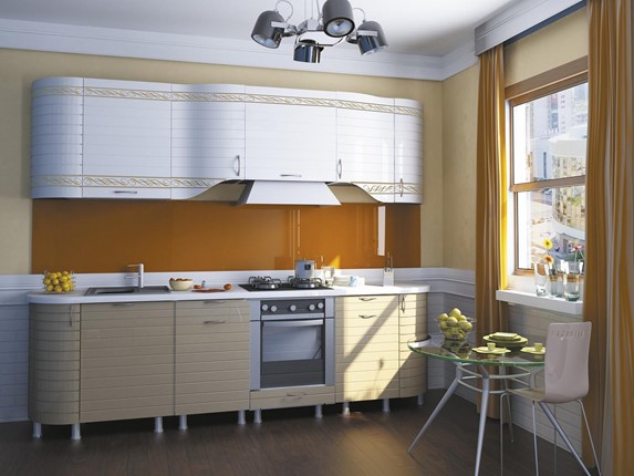 Кухонный гарнитур Анастасия цвет капучино 2 (260 см) в Губкинском - изображение