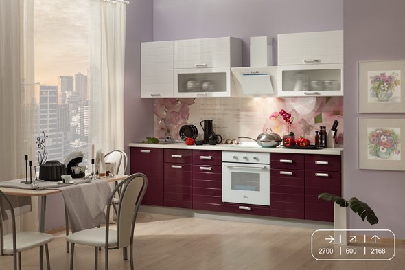 Гарнитур кухонный Виктория, бордовый в Салехарде - изображение