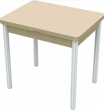 Кухонный раскладной стол Бари хром №6 (стекло молочное/дуб выбеленный) в Надыме - изображение