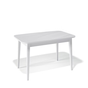 Кухонный раскладной стол Kenner 1200M (Белый/Стекло белое сатин) в Салехарде