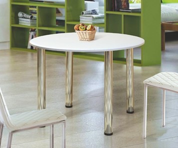 Круглый стол на кухню Круглый 900 на металлических опорах в Салехарде