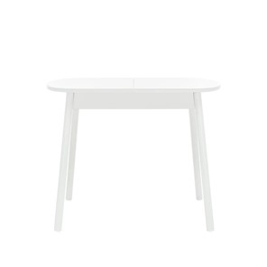 Кухонный раздвижной стол Leset Мидел мини (Металл белый/стекло белое) в Салехарде - предосмотр