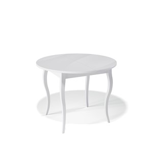 Стол обеденный круглый Kenner 1000С (Белый/Стекло белое глянец) в Новом Уренгое
