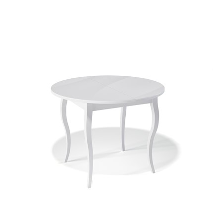 Кухонный раздвижной стол Kenner 1000С (Белый/Стекло белое глянец) в Салехарде - изображение