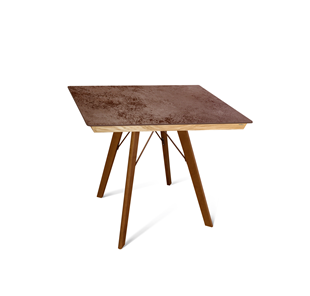 Керамический кухонный стол SHT-TU9/ТT8 60/60 (темный орех/прозрачный лак/коричневая сепия) в Лабытнанги