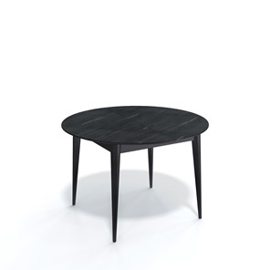 Обеденный круглый стол Kenner W1200 (Черный/Мрамор серый) в Салехарде