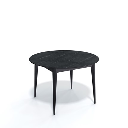 Кухонный раздвижной стол Kenner W1200 (Черный/Мрамор серый) в Салехарде - изображение