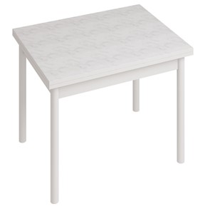 Кухонный обеденный стол СТ22, Белый/Белый мрамор в Салехарде