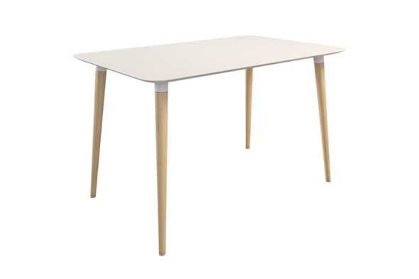 Кухонный стол Сканди 1, белый/светлый лак в Надыме - изображение