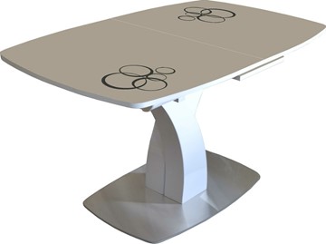 Кухонный стол раздвижной Нотр-Дам (рисунок круги) в Надыме
