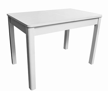 Кухонный раздвижной стол Айсберг-07 СТ1, белое ЛДСП/стекло белое/прямые массив белый в Муравленко