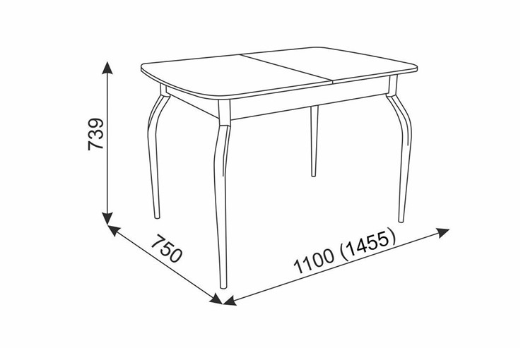 Кухонный раздвижной стол Танго, белый/геометрия в Ноябрьске - изображение 2