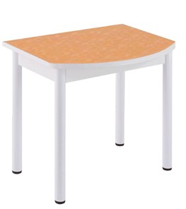 Кухонный пристенный стол НСПГ-02 ПЛ1, цветы манго/белое ЛДСП/36 прямые трубки крашеные белый в Лабытнанги