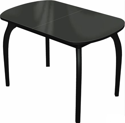 Кухонный стол раздвижной Ривьера мини дерево №1 (стекло черное/черный) в Салехарде - изображение