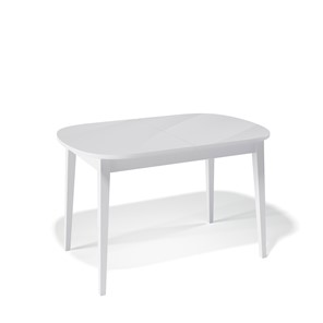 Кухонный стол раскладной Kenner 1300M (Белый/Стекло белое сатин) в Салехарде - предосмотр