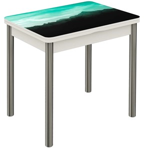 Кухонный раскладной стол Бари хром №6 (Exclusive 179K/белый) в Надыме
