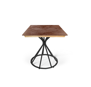 Керамический кухонный стол SHT-TU4-1/ТT8 60/60 (черный муар/прозрачный лак/коричневая сепия) в Лабытнанги