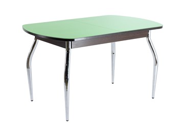 Кухонный стол раскладной ПГ мини СТ2 венге/фисташка стекло/хром фигурные в Надыме