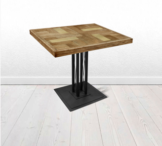 Кухонный квадратный стол SHT-TU6-BS1/ТT 80/80 (черный/дуб коричневый/золото) в Салехарде