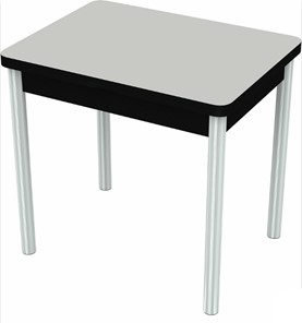 Раздвижной стол Бари хром №6 (стекло белое/черный) в Салехарде