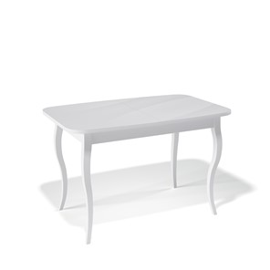 Кухонный раздвижной стол Kenner 1200C (Белый/Стекло белое сатин) в Надыме
