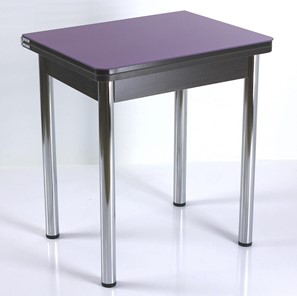 Кухонный пристенный стол СПА-02 СТ2, венге ЛДСП/стекло фиолетовый/39 прямые трубки хром в Надыме