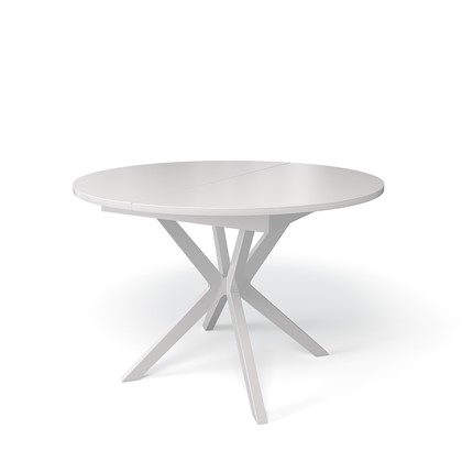 Обеденный раздвижной стол Kenner B1100 (Белый/Стекло белое сатин) в Салехарде - изображение