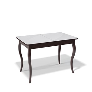 Обеденный раздвижной стол Kenner 1100C (Венге/Стекло белое сатин) в Надыме
