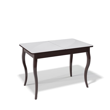 Обеденный раздвижной стол Kenner 1100C (Венге/Стекло белое сатин) в Салехарде - изображение