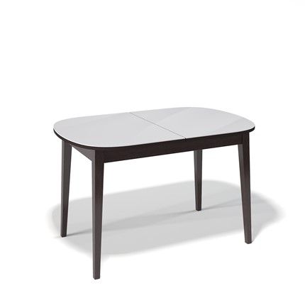 Кухонный раздвижной стол Kenner 1300M (Венге/Стекло белое сатин) в Салехарде - изображение