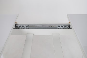 Кухонный раскладной стол Хоста, опоры массив цилиндрический, Белый в Салехарде - предосмотр 3