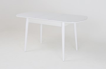 Кухонный раскладной стол Хоста, опоры массив цилиндрический, Белый в Салехарде - предосмотр 1
