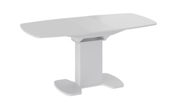 Кухонный стол раздвижной Портофино (СМ(ТД)-105.02.11(1)), цвет Белый глянец/Стекло белое в Салехарде - предосмотр 1