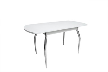 Кухонный стол раскладной ПГ-01СТ белое/белое/крашенные фигурные в Салехарде - предосмотр 1