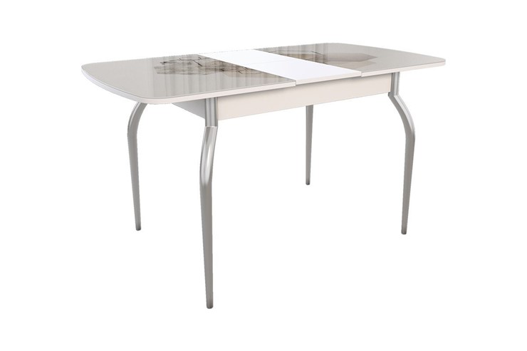 Кухонный раздвижной стол Танго, белый/геометрия в Салехарде - изображение 1