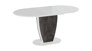Кухонный стол раздвижной Монреаль тип 1 (Белый глянец/Моод темный) в Салехарде - предосмотр 1