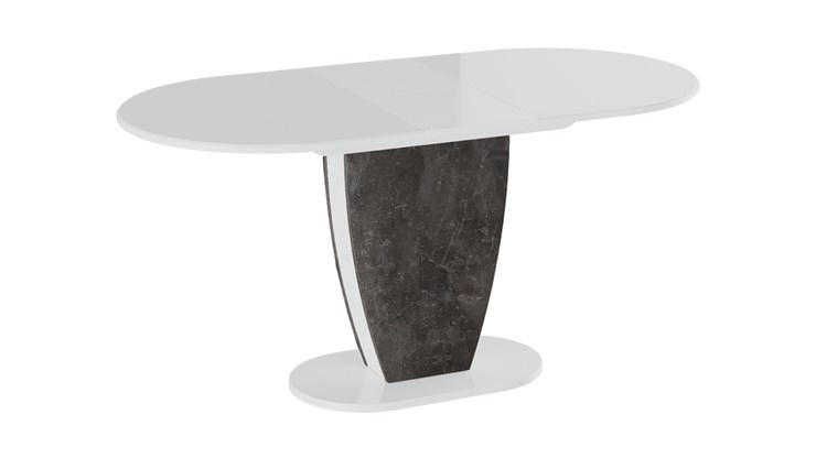 Кухонный стол раздвижной Монреаль тип 1 (Белый глянец/Моод темный) в Салехарде - изображение 1