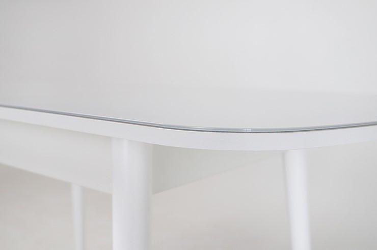 Кухонный раскладной стол Хоста, опоры массив цилиндрический, Белый в Салехарде - изображение 2